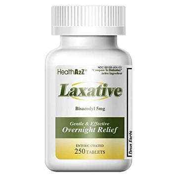 HealthA2Z Laxative Bisacodyl 5mg | 250 Counts | Gentle and Fast Overnight Relief HealthA2Z uk supplements