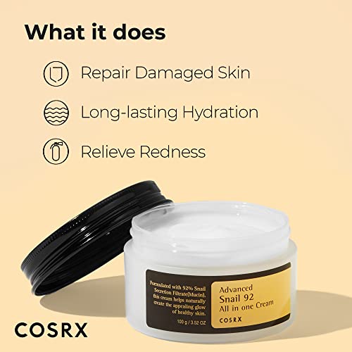 COSRX Snail Mucin 92% Moisturizer 3.52oz/ 100g, Daily Repair Face Gel COSRX uk supplements