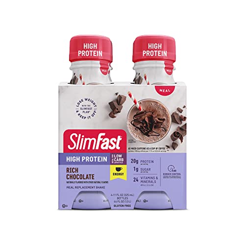 SlimFast Advanced Energy High Protein Meal Replacement Shake, Rich Chocolate, 20g SlimFast uk supplements