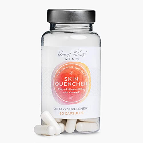 Simone Thomas Wellness, SkinQuencher Marine Collagen with Vitamin C, Food Supplement 60 Capsules Simone Thomas Wellness uk supplements