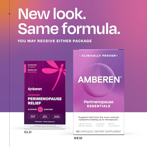 Amberen Perimenopause, Peri-Menopause Multi-Symptom Relief, Vitamin B, Vitamin E & Antioxidants Supplement, Clinically Shown to Help Support Hormone Balance, Hot Flashes & Night Sweats, 60 Count Amberen uk supplements
