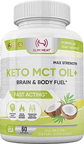 Slim Heat Keto MCT Oil Capsules with C8 & C10 - Fast Acting Ketosis Brain & Body Fuel Slim Heat uk supplements