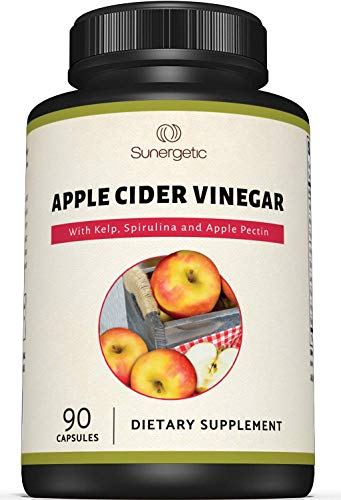 Sunergetic Premium Apple Cider Vinegar Capsules – Includes Apple Pectin, Spirulina Sunergetic uk supplements