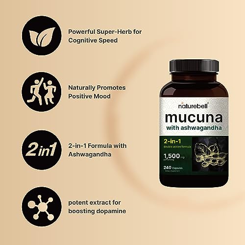 Mucuna Pruriens Capsules, Triple Strength 1500mg Per Serving, 2 in 1 Formula NatureBell uk supplements