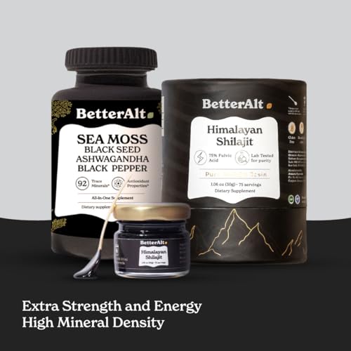 Better Alt Energy Duo with Pure Himalayan Shilajit Resin 30 gm & Sea Moss Capsules Better Alt uk supplements