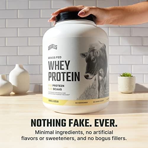 Levels Grass Fed 100% Whey Protein, No Hormones, Vanilla Bean, 5LB Levels Nutrition uk supplements