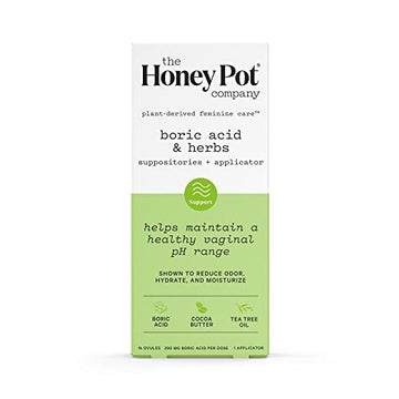 The Honey Pot Company 7 Day Boric Acid & Herbs Suppositories - Maintains and Balances Healthy The Honey Pot Company uk supplements