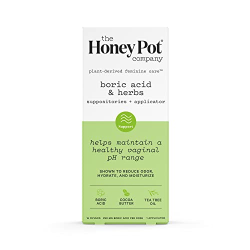 The Honey Pot Company 7 Day Boric Acid & Herbs Suppositories - Maintains and Balances Healthy The Honey Pot Company uk supplements