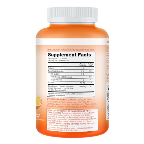 Qunol Zero Sugar Turmeric Gummies, Gummy with 500mg Turmeric Curcumin, Joint Supp Qunol uk supplements