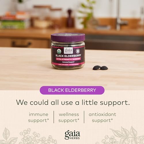 Gaia Herbs Black Elderberry (Sambucus Nigra) Extra Strength Gummies Gaia Herbs uk supplements