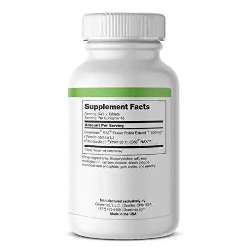 Graminex PollenAid Prostate Supplement: All Natural Prostate Support for Bladder Control & Urinary Tract Health, Rye Pollen Extract Made in USA, 90 Tablets (Pack of 2) Graminex uk supplements