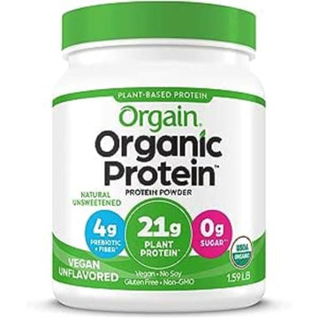 Orgain Organic Unflavored Vegan Protein Powder, Natural Unsweetened - 21g Plant Based Orgain uk supplements