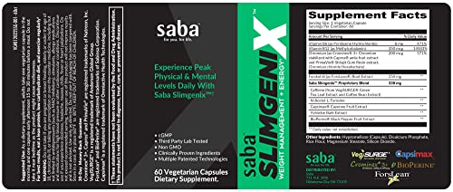 Saba SlimGenix -Energy, Weight Management, Appetite Control, Focus, Fat Burner Saba uk supplements