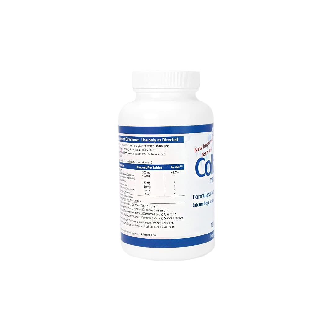 AHS Collagen Type 2 120 Tablets - 4500MG Per Day - Formulated with Calcium and Turmeric AHS uk supplements