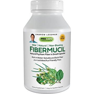 ANDREW LESSMAN Fibermucil 60 Capsules –Psyllium Husk Powder. Gently Promotes Regularity ANDREW LESSMAN uk supplements