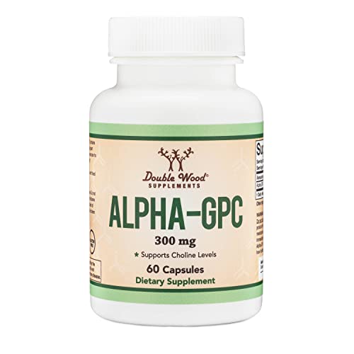 Alpha GPC Choline 600mg Capsules - Brain Support Supplement for Focus, Memory Double Wood Supplements uk supplements