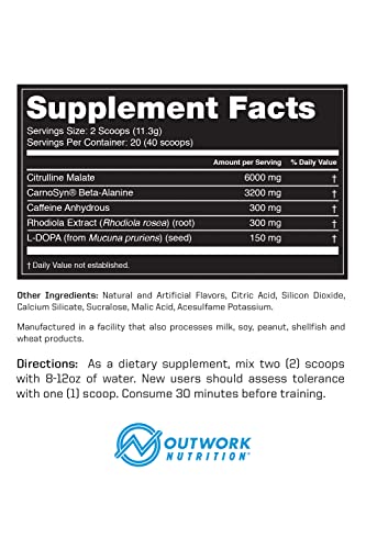 Outwork Nutrition Pre-Workout Supplement with Nootropics - Energy & Mental Focus Outwork Nutrition uk supplements