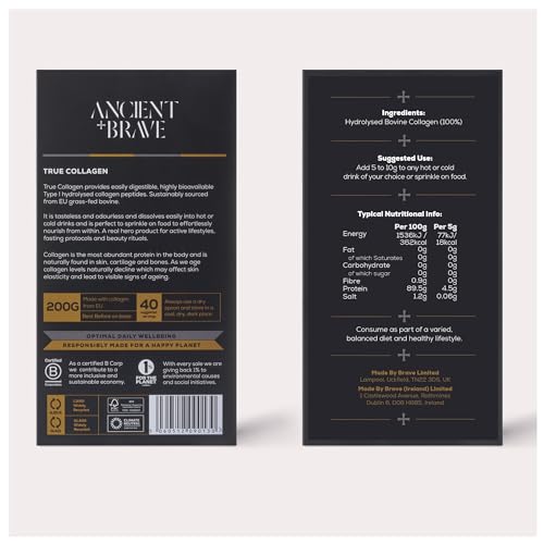 Ancient + Brave True Collagen 200g - Grass-Fed Bovine Collagen Powder Ancient + Brave uk supplements