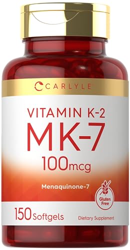 Carlyle Vitamin K2 Supplement 100mcg | K2 MK7 | 150 Softgels | Non-GMO Carlyle uk supplements