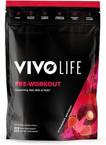 Vivo life - Pre-Workout Energy Drink Supplement, Improve Performance, Guarana Natural Vivo life uk supplements
