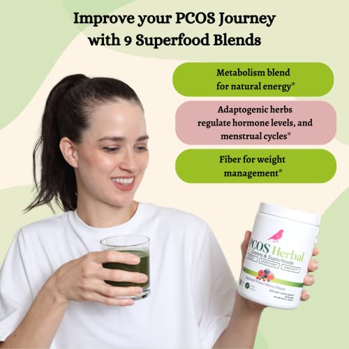 PCOS Herbal Green Superfood Probiotic Powder Mix: Hormonal Balance, Energy Boost PCOS Herbal Tea uk supplements