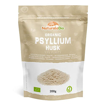 Organic Psyllium Husk - 99% Purity - 200g. Pure & Natural Psyllium Seed Husks NaturaleBio uk supplements