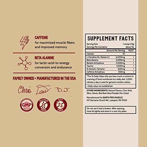 Earth Fed Muscle Stammpede DragoFruit Punch Pre Workout, 30 Servings, Boost Energy Earth Fed Muscle uk supplements