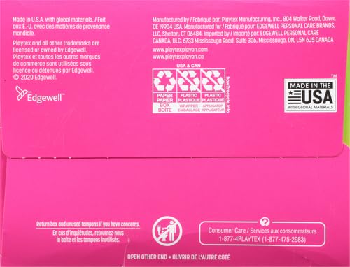 Playtex Sport Tampons, Regular Absorbency, Fragrance-Free - 48ct (Packaging May Vary) PLAYTEX uk supplements