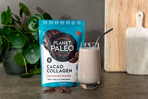 Planet PaleoCacao Collagen Powder (285g, 30 Servings) - MSC Certified, Wild Caught Marine Collagen Planet Paleo uk supplements