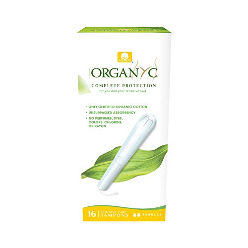 ORGANYC Hypoallergenic 100% Organic Cotton Internal Tampons with Applicator, REGULAR, 16-count Organyc uk supplements