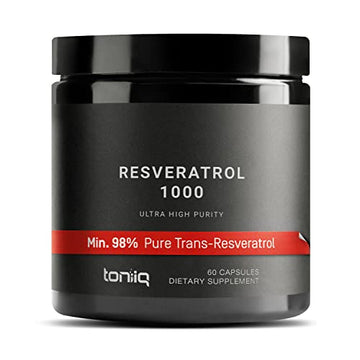 Ultra High Potency Third-Party Tested Trans Resveratrol 1000mg - 98% Pure Toniiq uk supplements