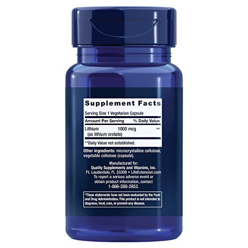 Life Extension Lithium 1000 mcg - for Brain Health, Anti-Aging & Longevity Life Extension uk supplements