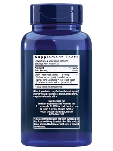 Life Extension Women's Bladder Support – for Bladder Health and Normal Urinary Frequency – Horsetail, Lindera and Three-Leaf Caper Extracts – Non-GMO – Gluten Free — 60 Vegetarian Capsules Life Extension uk supplements