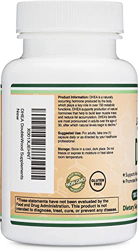 DHEA 100mg | 180 Capsules | Max Strength 6 Month Supply | Third Party Tested | Hormone Double Wood Supplements uk supplements