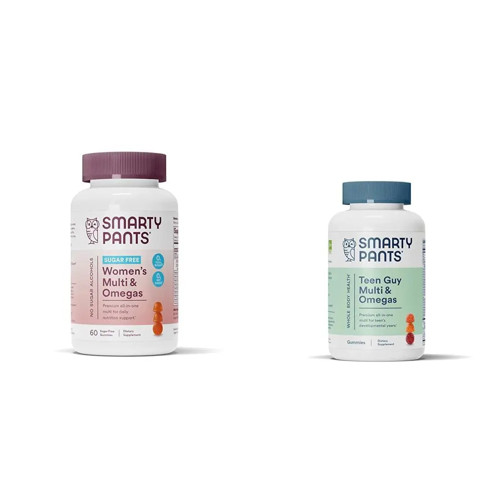 SmartyPants Women's Multivitamin Gummies, Sugar Free: Biotin, Methylfolate, Omega 3 (ALA), Vitamin D & Teen Guy Multivitamin Gummies: Omega 3 Fish Oil (EPA/DHA), Vitamin D3, C, Vitamin B12, B6 SmartyPants uk supplements