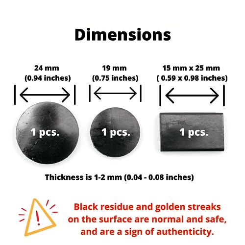 KarelianMasters Shungite Stone Stickers - Natural Stone Adhesive Plates for Phones (Set of 3 Plates) KARELIANMASTERS uk supplements