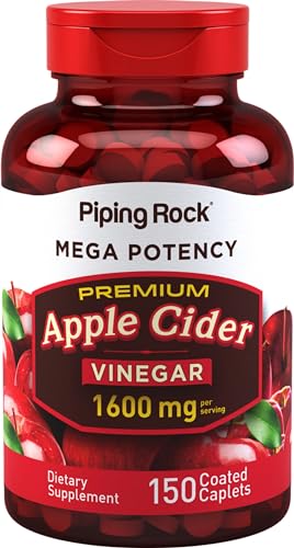 Piping Rock Apple Cider Vinegar Pills | 1600mg | 150 Caplet Capsules | High Potency Piping Rock uk supplements