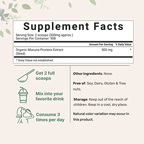 Micro Ingredients Organic Mucuna Pruriens Extract Powder,1 Pound (908 Servings) Micro Ingredients uk supplements