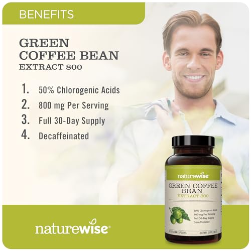 NatureWise Green Coffee Bean Extract - Pure Green Coffee Bean Capsules 800mg NatureWise uk supplements