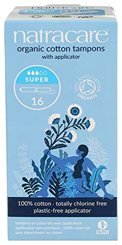 Natracare Organic Cotton Super Tampons with Cardboard Applicator, Plastic Free, Chlorine Free NATRACARE uk supplements