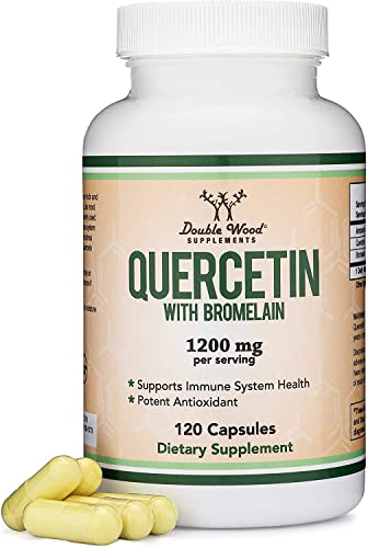 Quercetin with Bromelain - 120 Count (1,200mg Servings) Immune Health Capsules Double Wood Supplements uk supplements