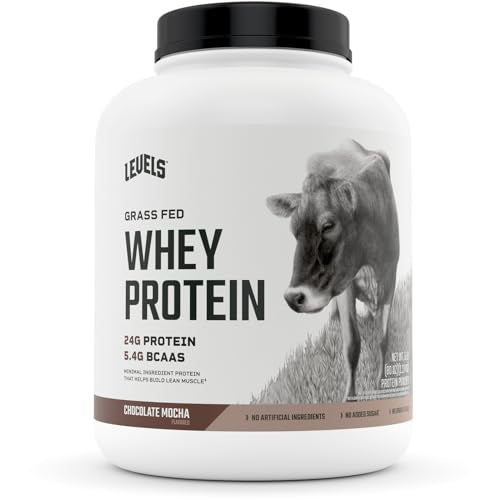 Levels Grass Fed 100% Whey Protein, No Hormones, Chocolate Mocha, 5LB Levels Nutrition uk supplements