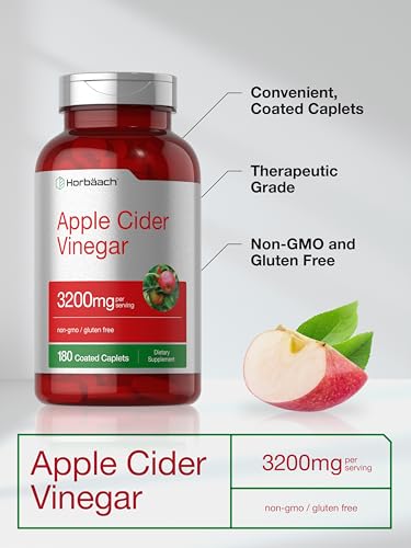 Apple Cider Vinegar Tablets 3200mg | 180 Pills | Vegetarian, Non-GMO & Gluten Free Supplement Horbäach uk supplements