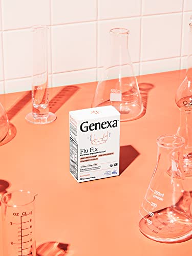 Genexa Flu Fix - 60 Tablets - Multi-Symptom Flu Remedy - Organic, Gluten Free & Non-GMO - Homeopathic Genexa uk supplements