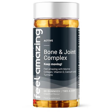 Feel Amazing Bone & Joint Complex Gummies - with Calcium, Vitamin D3 & Marine Collagen - 60 Grapefruit-Flavored Gummies - 30-Day Supply (1) Feel Amazing uk supplements