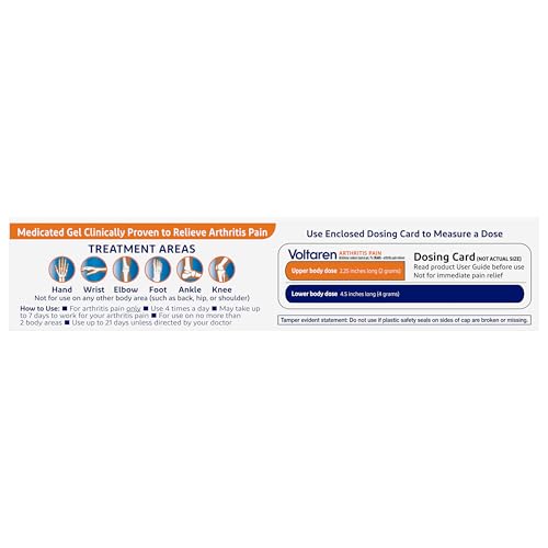 Voltaren Arthritis Pain Relief Gel, Diclofenac Sodium, 1% (NSAID), Clinically Proven Powerful Pain Reliever with Easy Open Flip Top Cap, No Prescription Needed, 5.3oz Voltaren uk supplements