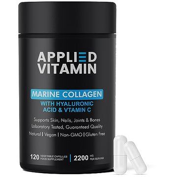 Applied vitamin Marine Collagen Capsules 2000mg-Enhance with Hyaluronic Acid, Zinc, Vitamin C & Biotin 120 Applied Vitamin uk supplements