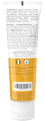 Dulac Arnica Body Massage Gel – Water-Based Cosmetic Massage Gel with Arnica Montana, Fast-Absorbing Lightweight Texture, Non-Greasy Feel, Dermatologically Tested, 3.38 Fl Oz DULÀC FARMACEUTICI 1982 uk supplements