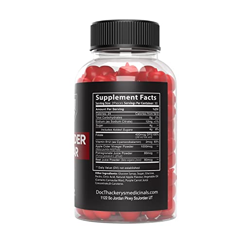 Doc Thackery Apple Cider Vinegar Gummies 1000mg Plus Per Serving, from The Mother Doc Thackery uk supplements