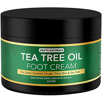 Tea Tree Oil Foot Cream For Dry Cracked Heels Repair - Natural Foot Cream For Dry Cracke USA Naturals uk supplements